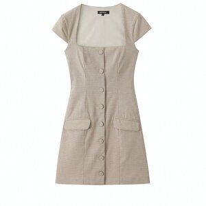 NWT Zara inspired Checked square neck dress